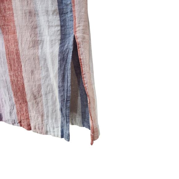 Marine Layer Stripes Tie Back Side Slit Tank Dress Scoop Neck Multi Size Small - Picture 11 of 15